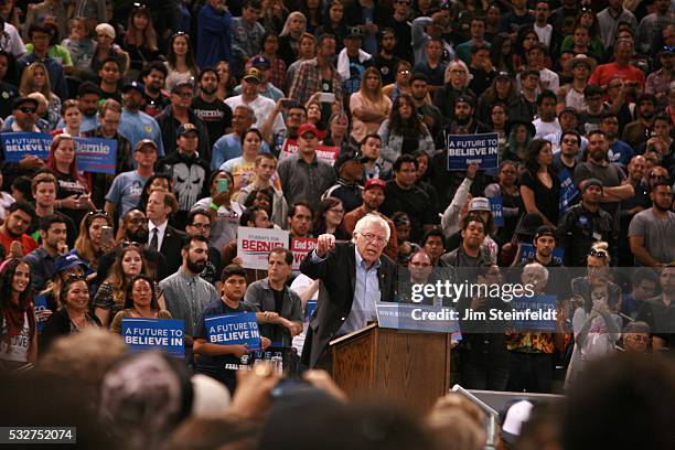 Bernie Sanders, Democratic presidential candidate, speaks at campaign rally at California Sate University, Dominguez Hills in Carson, California on...