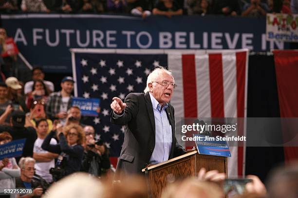 Bernie Sanders, Democratic presidential candidiate, speaks at campaign rally at Calfornia Sate University, Dominquez Hills in Carson, California on...