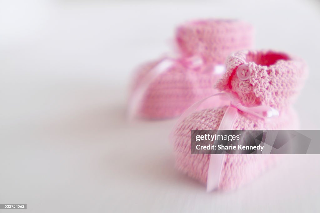 Pink Baby Booties