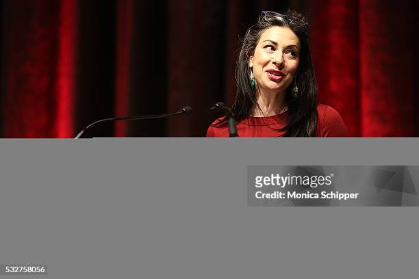 Stylist and author Stacy London speaks at the Bottomless Closet 17th Anniversary Spring Luncheon on May 19, 2016 in New York City.