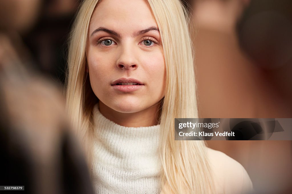 Portrait of cool young womanwith big eyes