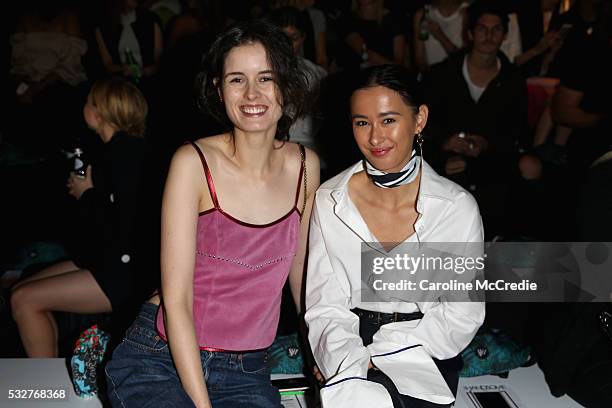 Chloe Hill and Eleanor Pendleton attend the We Are Handsome show at Mercedes-Benz Fashion Week Resort 17 Collections at Carriageworks on May 19, 2016...