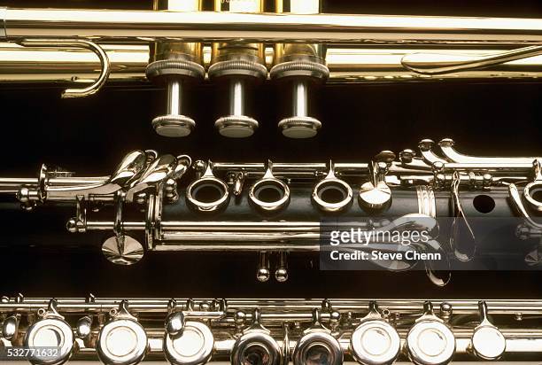 trumpet, clarinet, and flute - 木管楽器 ストックフォトと画像