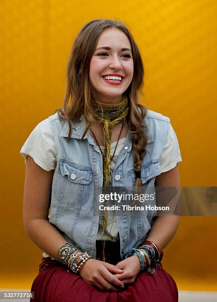 Lauren Daigle performs at a special in-office performance at Rogers & Cowan on May 19, 2016 in Los Angeles, California.