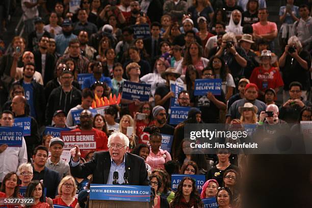 Bernie Sanders, Democratic presidential candidate, speaks at campaign rally at California Sate University, Dominguez Hills in Carson, California on...