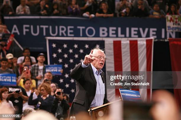 Bernie Sanders, Democratic presidential candidate, speaks at campaign rally at California Sate University, Dominguez Hills in Carson, California on...