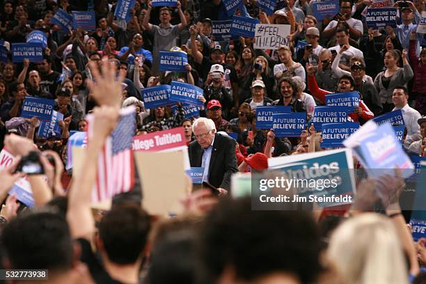 Bernie Sanders, Democratic presidential candidate, speaks at campaign rally at California Sate University, Dominguez Hills in Carson, California on...