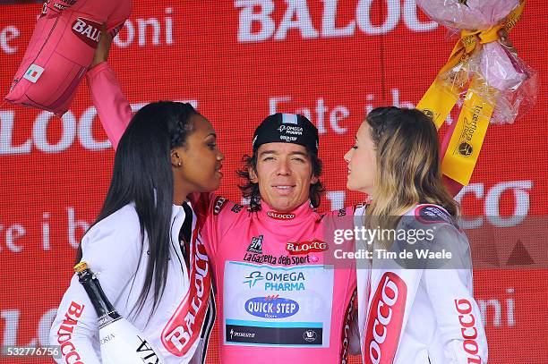 97th Tour of Italy 2014 / Stage 13 Podium / URAN Rigoberto Pink Leader Jersey / Celebration Joie Vreugde / Fossano - Rivarolo Canavese / Giro Tour...