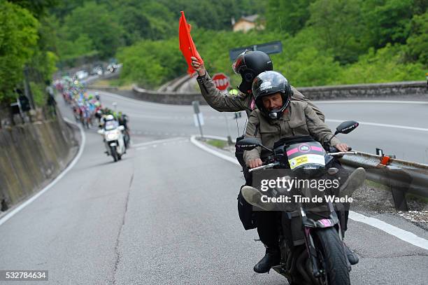 97th Tour of Italy 2014 / Stage 17 Illustration Illustratie / Security Signal Red Flag Drapeau Vlag / Security / Marco Velo / Sarnonico - Vittorio...
