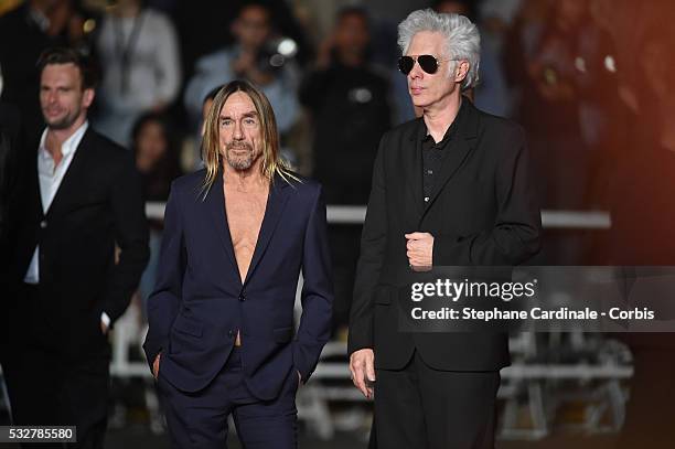 Jim Jarmusch and Iggy Pop attends the "Gimme Danger" Premiere during the 69th annual Cannes Film Festival at the Palais des Festivals on May 19, 2016...