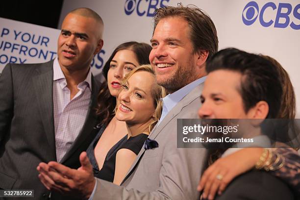 Cast of Bull: Chris Jackson, Annabelle Attanasio, Geneva Carr, Michael Weatherly, Jamie Lee Kirchner, and Freddy Rodriguez attend the 2016 CBS...