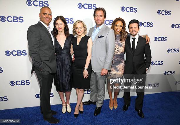 Cast of Bull: Chris Jackson, Annabelle Attanasio, Geneva Carr, Michael Weatherly, Jamie Lee Kirchner, and Freddy Rodriguez attend the 2016 CBS...