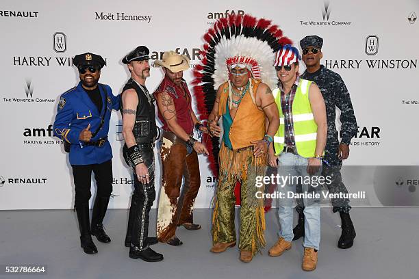 Ray Simpson, Eric Anzalone, Jim Newman, Felipe Rose, Bill Whitefield and Alex Briley attend the amfAR's 23rd Cinema Against AIDS Gala at Hotel du...