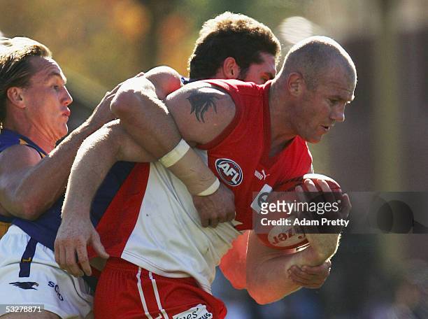 Barry Hall of the Swans in action during the round 17 AFL match between the Sydney Swans and the West Coast Eagles at the Sydney Cricket Ground July...