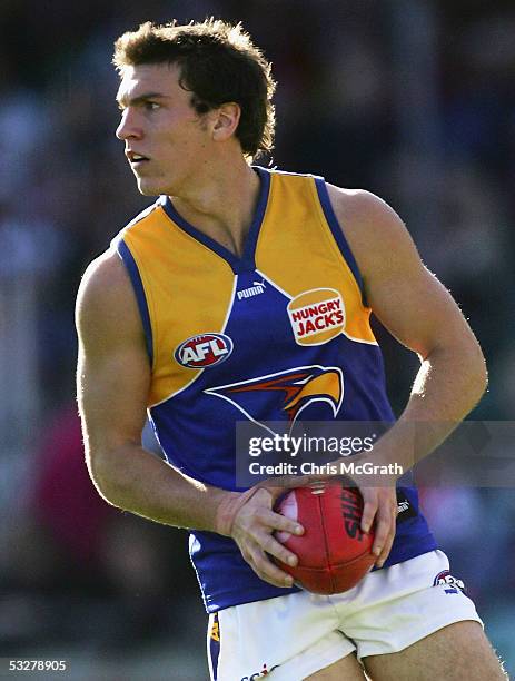 Sam Butler of the Eagles in action during the round seventeen AFL match between the Sydney Swans and the West Coast Eagles held at the Sydney Cricket...