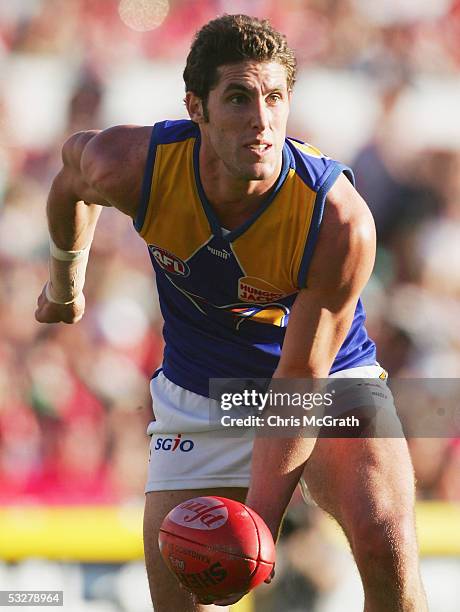 Darren Glass of the Eagles in action during the round seventeen AFL match between the Sydney Swans and the West Coast Eagles held at the Sydney...