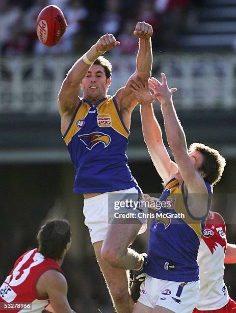 Darren Glass of the Eagles in action during the round seventeen AFL match between the Sydney Swans and the West Coast Eagles held at the Sydney...