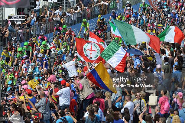 97th Tour of Italy 2014 / Stage 21 Illustration Illustratie / Peleton Peloton / Public Publiek Spectators / Fans Supporters / Flag Drapeau Vlag /...