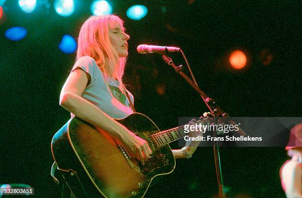 Aimee Mann, guitar and vocals, performs on June 27th 2001 at the Melkweg in Amsterdam, Netherlands.