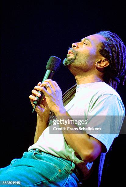 Vocalist Bobby McFerrin performs on July 14th 2001 at the North Sea Jazz Festival in the Hague, Netherlands.