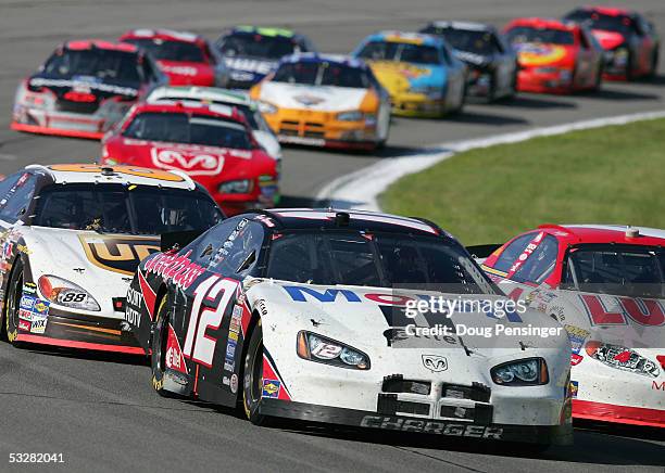 Ryan Newman drives the Mobil 1/Alltel Dodge during the NASCAR Nextel Cup Pennsylvania 500 on July 24, 2005 at the Pocono Raceway in Long Pond,...