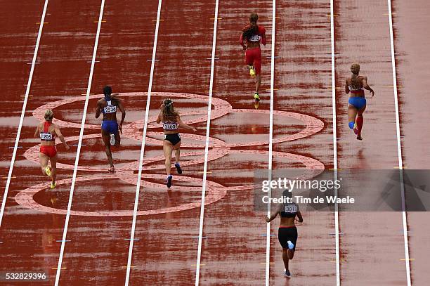 Athletics Illustration Illustratie / Olympic Rings / Rain Pluie Regen / Women 400m / Athletisme Atletiek / Olympic Stadium / London Olympic Games...