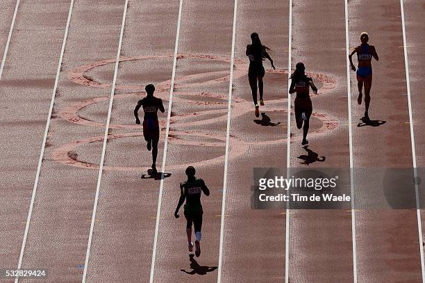 Athletics Illustration Illustratie / Olympic Rings / Rain Pluie Regen / Silhouet / Women 400m / Olympic Stadium / Athletisme Atletiek / London...