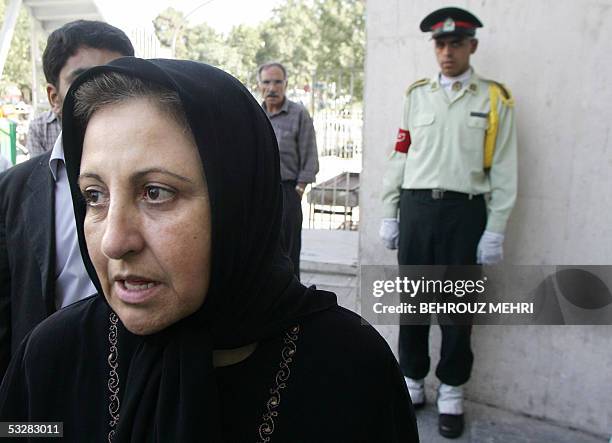 Iranian lawyer and Nobel peace laureate Shirin Ebadi arrives at court to attend the appeal over the murder of Iranian-Canadian photographer Zahra...