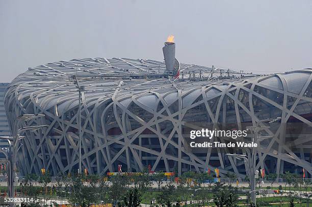 Illustrations National Stadium Stadion Birds Nest / Olympic Flame Flamme Vlam / Illustratie / Olymische spelen / Jeux Olympique / Tim De Waele "