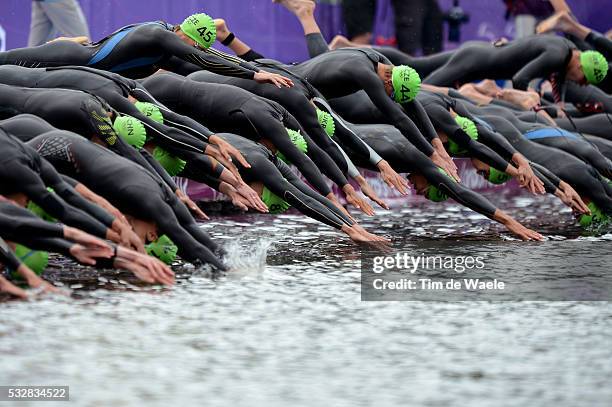 Londen Olympics / Triathlon : Men Illustration Illustratie / Start Departure Swimming Natation Zwemmen / Hyde Park / Hommes Mannen / London Olympic...