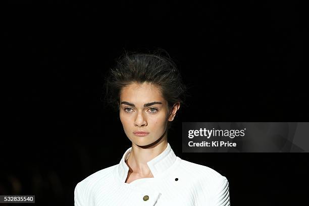 Models on the catwalk for Tom Ford in London, part of London Fashion Week ss14 on Monday 15 September, 2013.