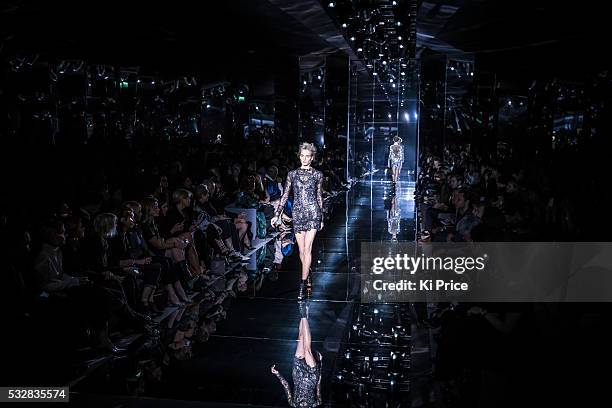 Models on the catwalk for Tom Ford in London, part of London Fashion Week ss14 on Monday 15 September, 2013.
