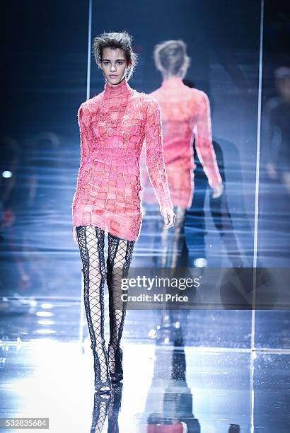 Models on the catwalk for Tom Ford in London, part of London Fashion Week ss14 on Monday 15 September, 2013.