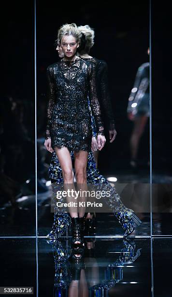 Models on the catwalk for Tom Ford in London, part of London Fashion Week ss14 on Monday 15 September, 2013.