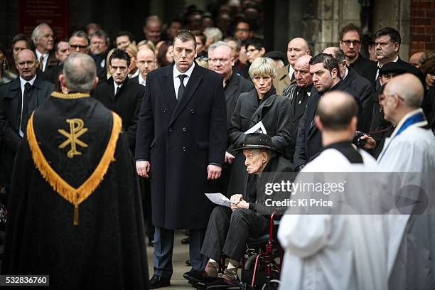 Train Robber Ronnie Biggs at the funeral of fellow train robber Bruce Reynolds in London on Wednesday 20, March 2013. Not Reuters,Getty,AP,AFP,PA