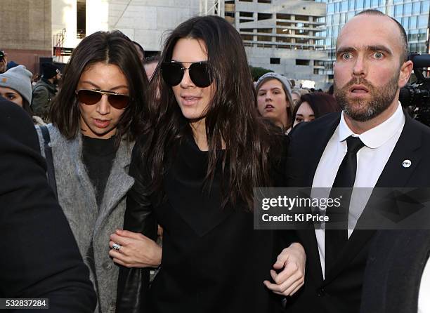 Kendall Jenner at Topshop Unique on day 3 of London Fashion Week February 15 2014. Photo by Ki Price