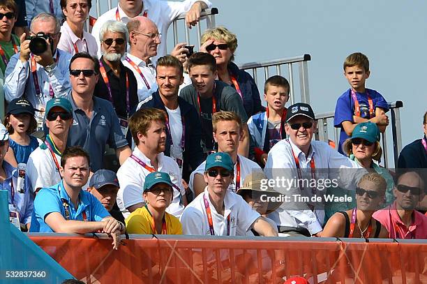 Londen Olympics / BMX Cycling : Mens Final David BECKHAM Soccer Player + Kids Enfants Kinderen Brooklyn Joseph, Romeo James, Cruz David / Pat McQUAID...