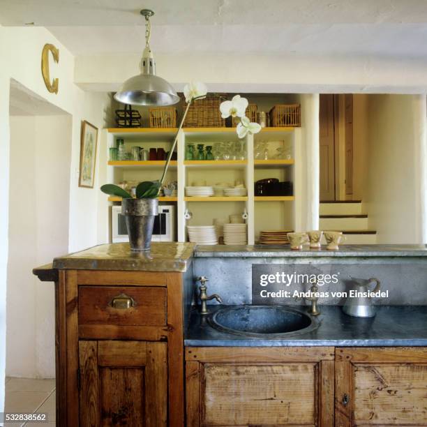 french farmhouse in luberon - home showcase interior stock pictures, royalty-free photos & images