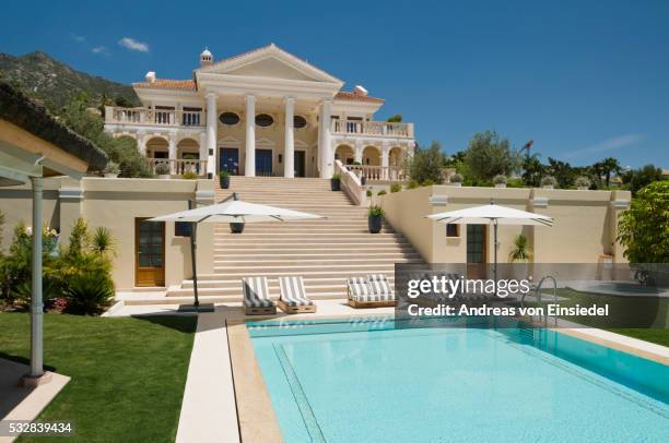 luxury spanish villa - marbella stock-fotos und bilder