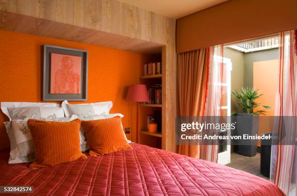 notting hill flat - bedroom curtains stock pictures, royalty-free photos & images