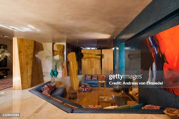 zniber house in morocco built by jean-francois zevaco - sunken stockfoto's en -beelden