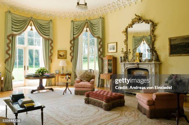 historical house prideaux place in cornwall - footstool stock pictures, royalty-free photos & images