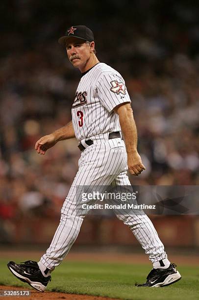 Manager Phil Garner of the Houston Astros walks during the game against the Colorado Rockies on October 1, 2004 at Minute Maid Park in Houston,...
