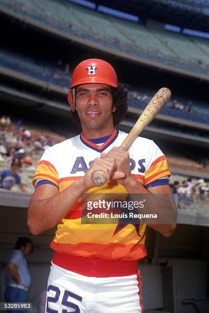 Jose Cruz of the Houston Astros poses before an MLB game at Shea Stadium in Flushing, New York. Jose Cruz played for the Houston Astros from...