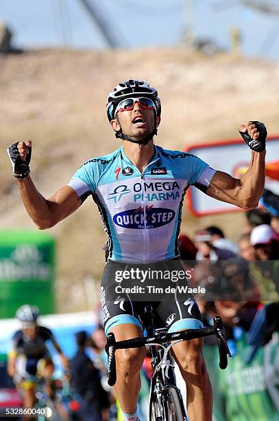 67th Tour of Spain 2012 / Stage 16 Arrival / Dario Cataldo Celebration Joie Vreugde / Thomas De Gendt / Gijon - Valgrande-Pajares 1850m CUITU NEGRU /...
