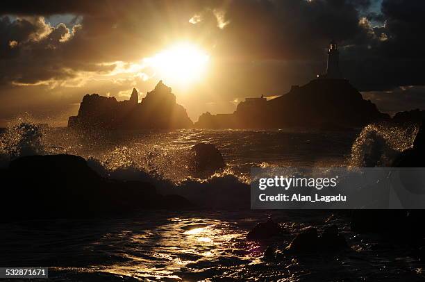 la corbière, jersey, u. k. - jersey channel islands stock-fotos und bilder