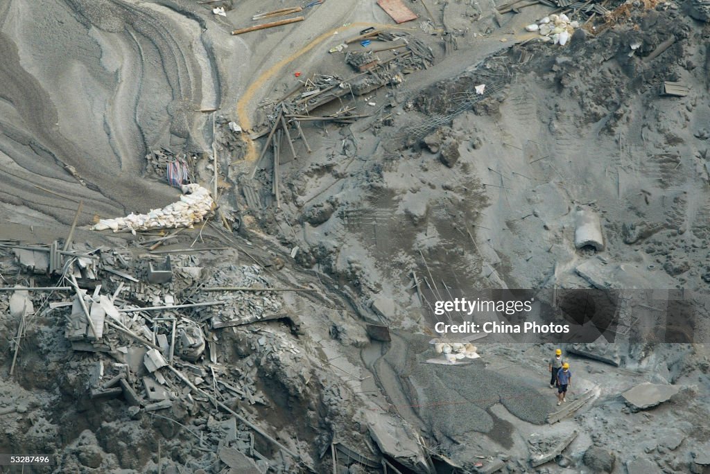 Site Of Collapsed Building Poured With Concrete