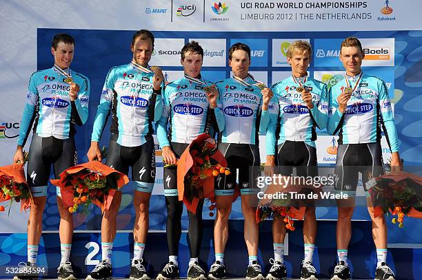 Road World Championships / TTT Men Elite Podium / Team Omega Pharma Quick-Step / Nicki TERPSTRA / Tom BOONEN / Sylvain CHAVANEL / Kristof VANDEWALLE...