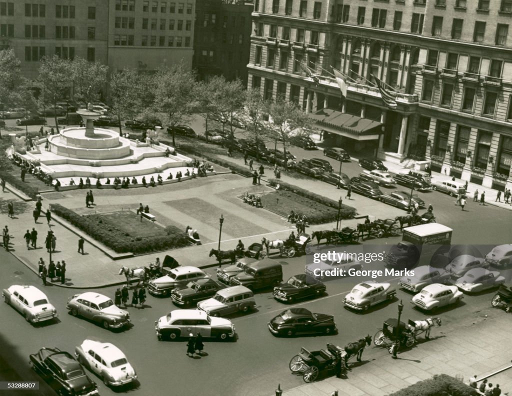 Elevated view of New York intersection