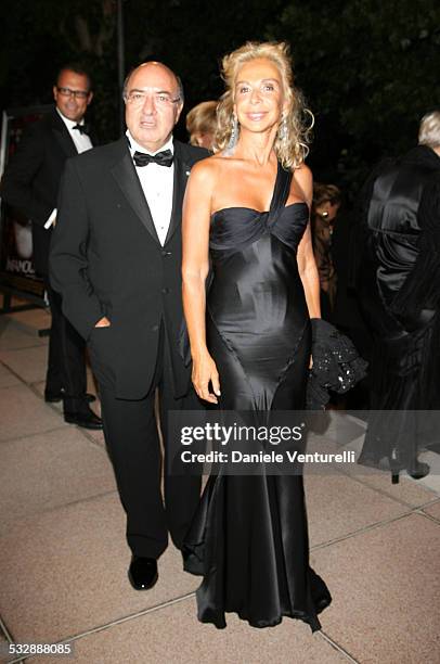 Mostra internazionale D'arte Cinematografica di Venezia. Cena di gala sulla spiaggia del Hotel EXCELSIOR Dante Ferretti e la moglie Francesca Lo...